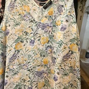 Lane Bryant Floral Tank Top - Yellow, Purple, Green